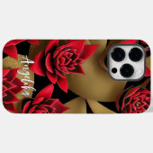 Modernes Rot und Gold Abstrakt Minimalistisch Case-Mate iPhone Hülle (Rückseite (Horizontal))