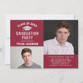 Modernes Rot- und Silberstudio 2025 Foto Graduate Einladung (Vorderseite)