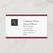 Modernes Rot-Weiß-Gold mit Logo Visitenkarte (Rückseite)