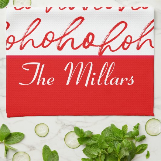 Modernes Rot-Weiß-Weihnachtsmuster Geschirrtuch (Gefaltet)