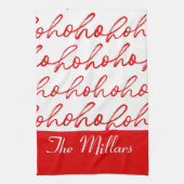 Modernes Rot-Weiß-Weihnachtsmuster Geschirrtuch (Vertikal)