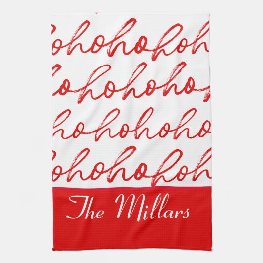 Modernes Rot-Weiß-Weihnachtsmuster Geschirrtuch (Vertikal)