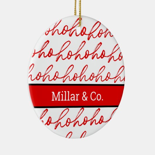 Modernes Rot-Weiß-Weihnachtsmuster Keramik Ornament (Rechts)