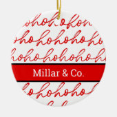 Modernes Rot-Weiß-Weihnachtsmuster Keramik Ornament (Vorne)