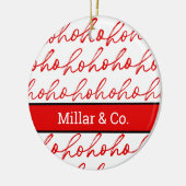 Modernes Rot-Weiß-Weihnachtsmuster Keramik Ornament (Links)