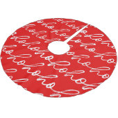 Modernes Rot-Weiß-Weihnachtsmuster Polyester Weihnachtsbaumdecke (Schrägansicht)