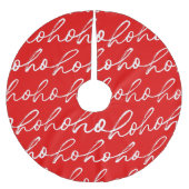 Modernes Rot-Weiß-Weihnachtsmuster Polyester Weihnachtsbaumdecke (Vorderseite)