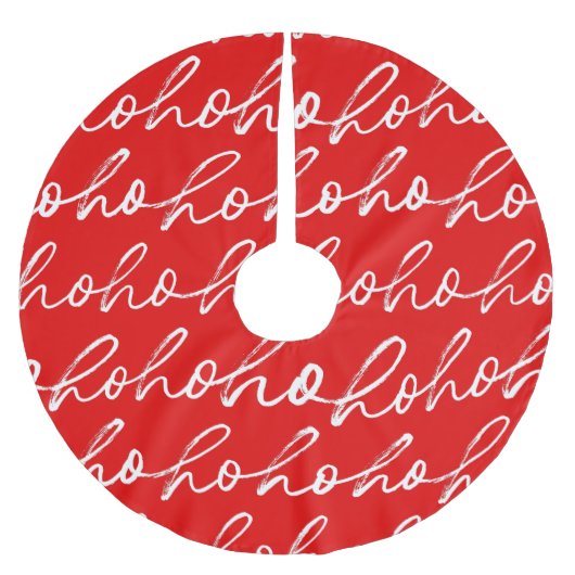 Modernes Rot-Weiß-Weihnachtsmuster Polyester Weihnachtsbaumdecke (Vorderseite)