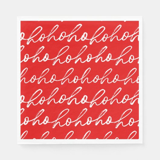 Modernes Rot-Weiß-Weihnachtsmuster Serviette (Vorderseite)