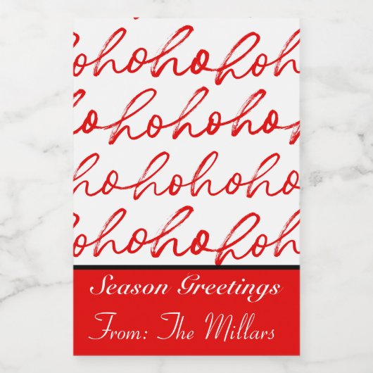 Modernes Rot-Weiß-Weihnachtsmuster Weinetikett (Einzelnes Label)