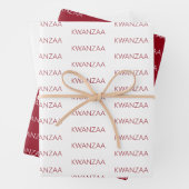 Modernes rot-weißes Kwanzaa Geschenkpapier Set (Beispiel)