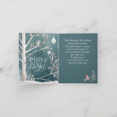 Modernes Roter Kardinal Winterlandschaft Weihnacht Karte (Innenseite)