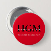 Modernes, rotes 3-Buchstaben-Monogramm-Logo für Un Button (Vorne & Hinten)