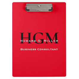 Modernes, rotes 3-Buchstaben-Monogramm-Logo für Un Klemmbrett