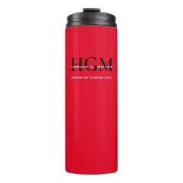 Modernes, rotes 3-Buchstaben-Monogramm-Logo für Un Thermosbecher