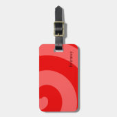 Modernes Rotes Abstrakt Gepäckanhänger (Vorderseite vertikal)
