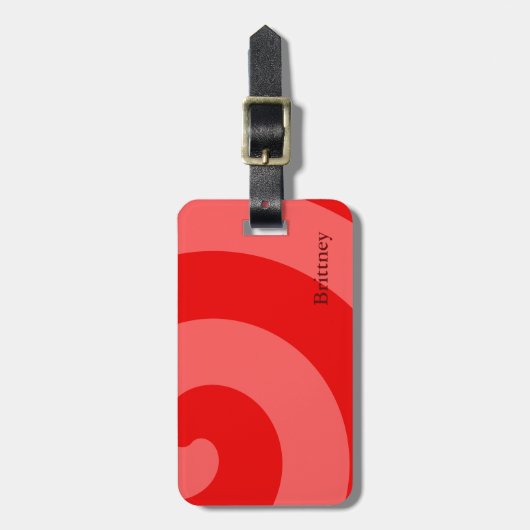 Modernes Rotes Abstrakt Gepäckanhänger (Vorderseite vertikal)