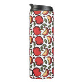 Modernes rotes Apple-Muster - kundenspezifischer N Thermosbecher (Nach rechts gedreht)