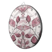 Modernes Rotes Blätter Dartboard Dartscheibe (Vorderseite rechts)