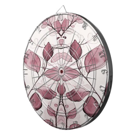 Modernes Rotes Blätter Dartboard Dartscheibe (Vorderseite rechts)