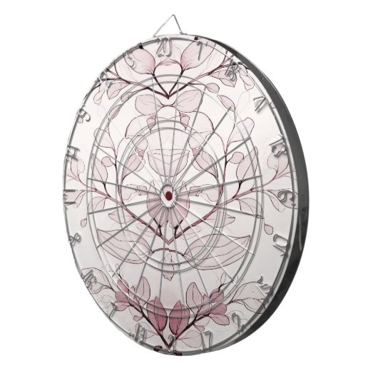 Modernes Rotes Blätter Dartboard Dartscheibe (Vorderseite rechts)
