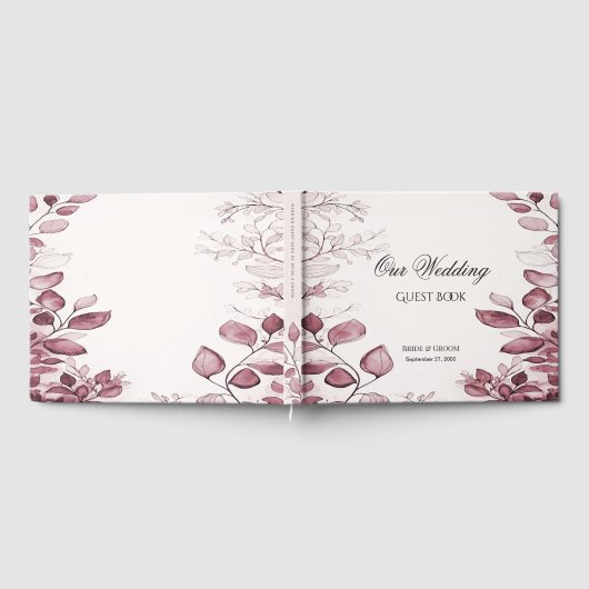 Modernes Rotes Blätter Gästebuch (Voll)