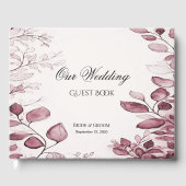 Modernes Rotes Blätter Gästebuch (Vorderseite)