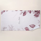 Modernes Rotes Blätter Strandtuch (Vorderseite)