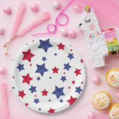 Modernes rotes blaues Aquarell spielt Juli 4. die Pappteller (Party)