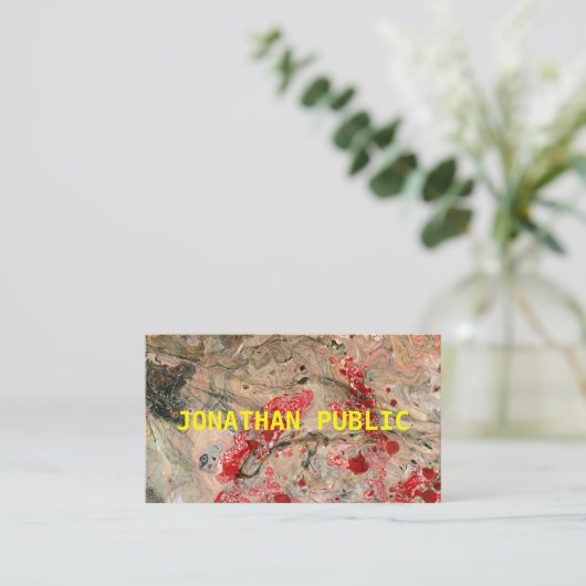 Modernes, rotes Brot Abstraktes Template Beruflich Visitenkarte (Stehend Vorderseite)