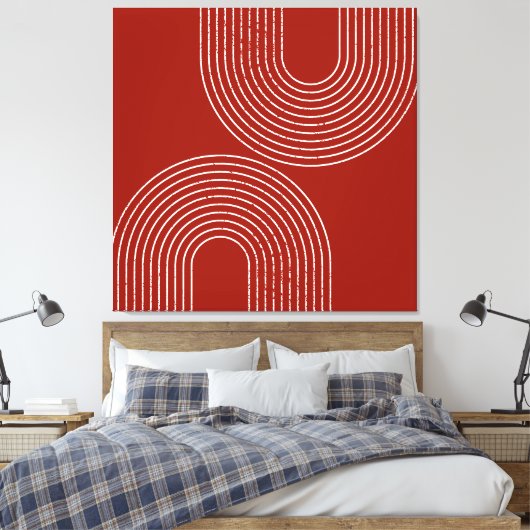 Modernes, rotes Design Leinwanddruck (Insitu (Schlafzimmer))