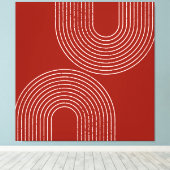 Modernes, rotes Design Leinwanddruck (Insitu (Holzboden))