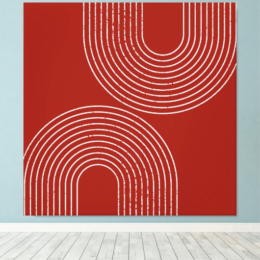 Modernes, rotes Design Leinwanddruck (Insitu (Holzboden))