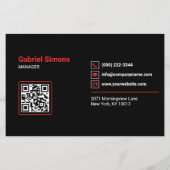 Modernes rotes Dreiecksgebäude-Dachdecker-QR-Code Flyer (Hinten)