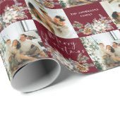 Modernes Rotes Elegantes Foto Frohe Weihnachten Geschenkpapier (Rolleneckpunkt)