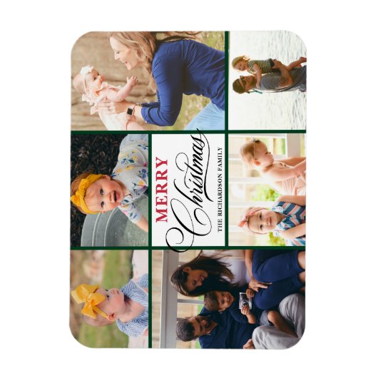 Modernes, rotes, elegantes Script Minimalistische  Magnet (Vertikal)