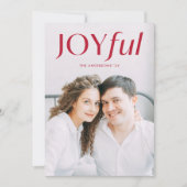 Modernes rotes Foto Feiertagskarte (Vorderseite)