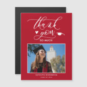 Modernes Rotes Foto Minimalistischer Abschluss Vie Magnetkarte (Vorne/Hinten)