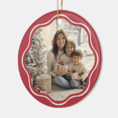 Modernes, rotes Foto mit Wavy Frame-Familie Keramik Ornament (Links)