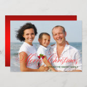 Modernes Rotes Foto Weihnachten (Vorne/Hinten)