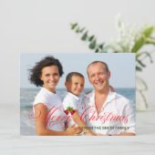 Modernes Rotes Foto Weihnachten (Stehend Vorderseite)