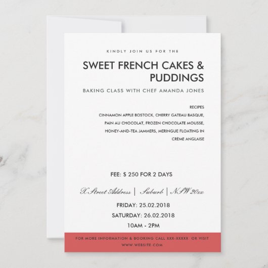 MODERNES, ROTES FOTO-WORKSHOP EINLADEN VORLAGE (Vorderseite)