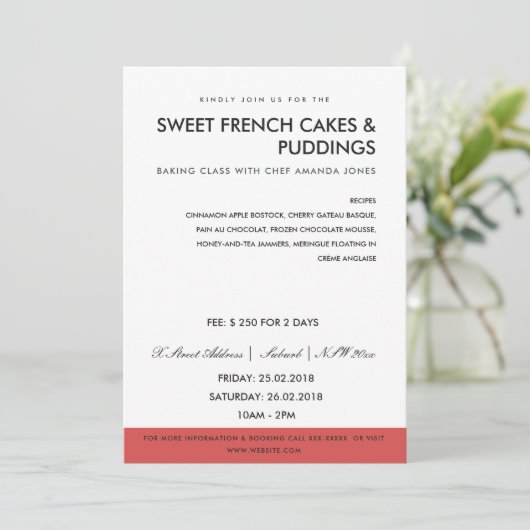 MODERNES, ROTES FOTO-WORKSHOP EINLADEN VORLAGE (Stehend Vorderseite)