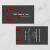 Modernes rotes graues berufliches visitenkarte (Vorne/Hinten)