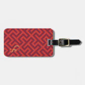 Modernes rotes griechisches geometrisches gepäckanhänger (Vorderseite horizontal)