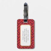 Modernes rotes griechisches geometrisches gepäckanhänger (Rückseite vertikal)