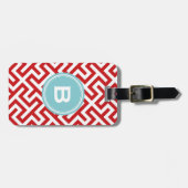 Modernes rotes griechisches geometrisches gepäckanhänger (Vorderseite horizontal)