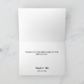 Modernes Rotes Herz Dankeskarte (Innenseite)