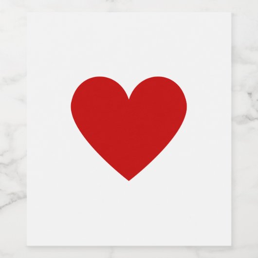 Modernes Rotes Herz Einfache Liebe Weinetikett (Einzelnes Label)