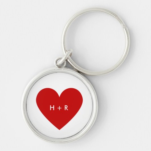 Modernes rotes Herz, einfacher, benutzerdefinierte Schlüsselanhänger (Vorne)